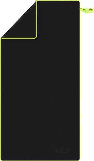 Fast-drying microfiber towel NILS Camp, black/green