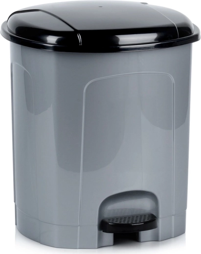 Plastikinė pedalais valdoma šiukšliadėžė 11,5 l – pilka