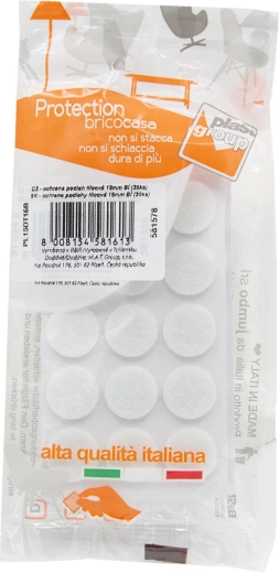 Felt self-adhesive furniture pads 16 mm, white (30 pcs)