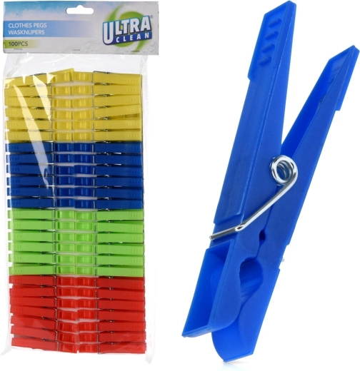 Plastikiniai skalbinių segtukai Ultra Clean 100 vnt.