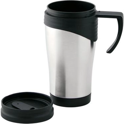 Stainless steel travel mug with plastic lid TORO 400 ml