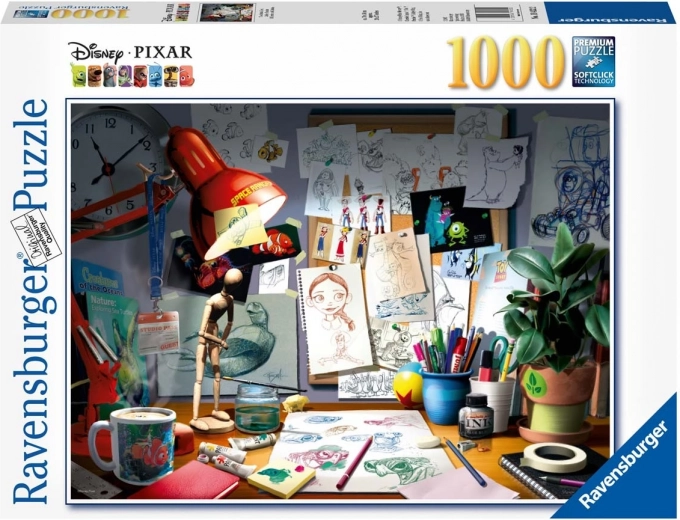 Disney Pixar dėlionė „Menininko stalas“ 1000 detalių