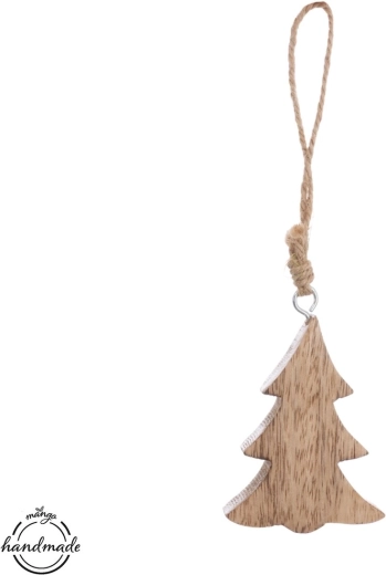 Hanging wooden Christmas tree made of mango wood