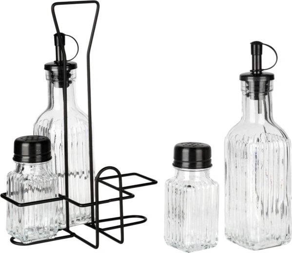 Glass salt and pepper shakers with controlled sprinkling