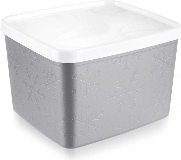 Gray plastic food storage box with lid 1.1 l