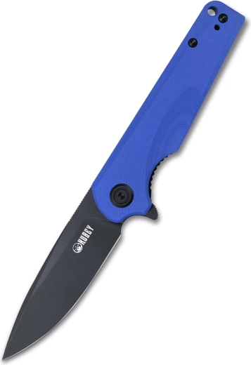 Kubey Wolverine KU233F kišeninis peilis 7,4 cm, Dark Stonewash, mėlynas G10 su kišeniniu klipsu