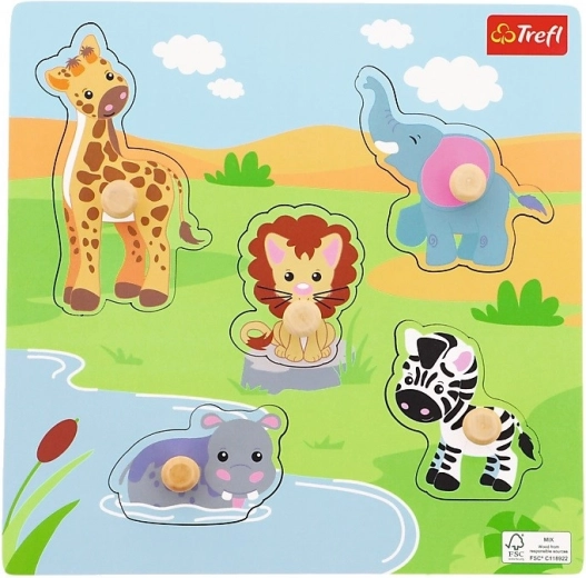 Wooden Mini Puzzle Safari – 5 Pieces