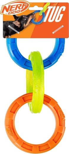 Nerf Dog tug toy with three rings 26.7 cm