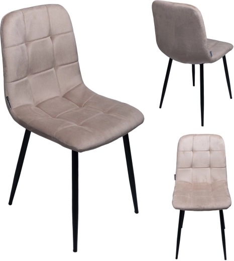 Smėliu aptraukta aksominė (velvet) valgomojo kėdė loft stiliaus – 1 vnt.