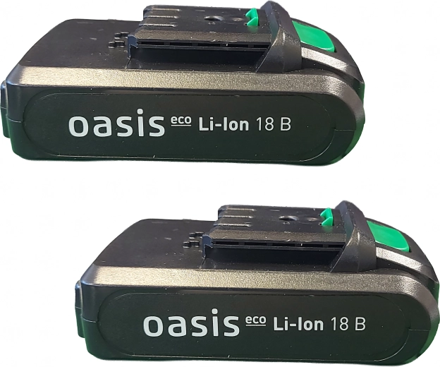 Two 18 V batteries for longer runtime