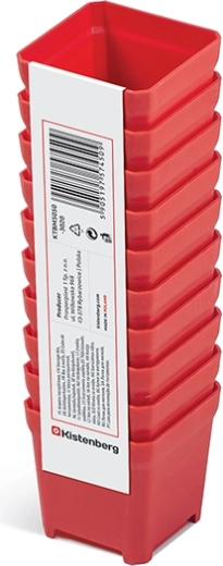 Plastikinių dėžučių įrankiams rinkinys 5 × 5 × 5 cm, raudonas (10 vnt.) TAGER