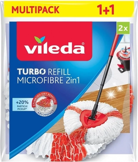 Keičiamos galvutės rotaciniam šluosčių mopui TURBO 2in1, 2 vnt.