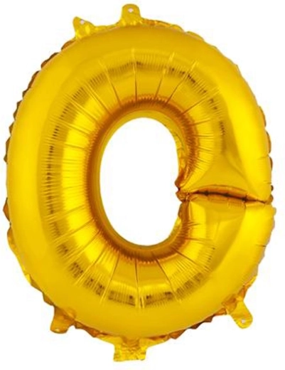 Folinis balionas TORO raidė O 30 cm – auksinis