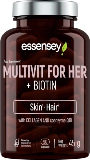 Essensey multivitamins for women with biotin, collagen and coenzyme Q10 – 90 capsules