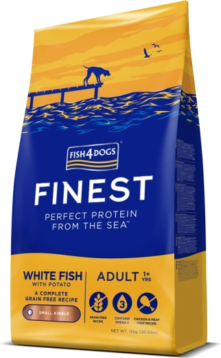 Fish4Dogs Finest kibble for adult dogs with white fish and potatoes 12 kg