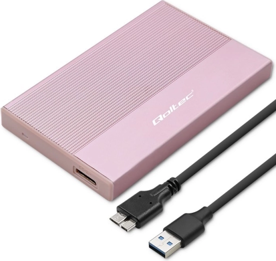 Aluminum 2.5" SATA Drive Enclosure with USB 3.0, 5 Gb/s, up to 2 TB – Pink
