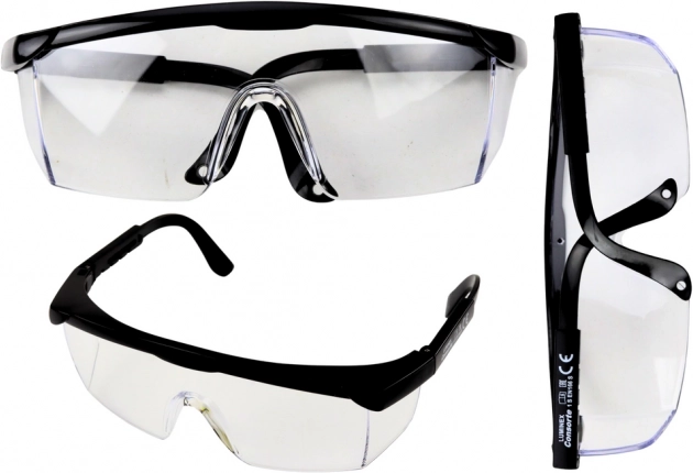 Protective goggles with adjustable arms black