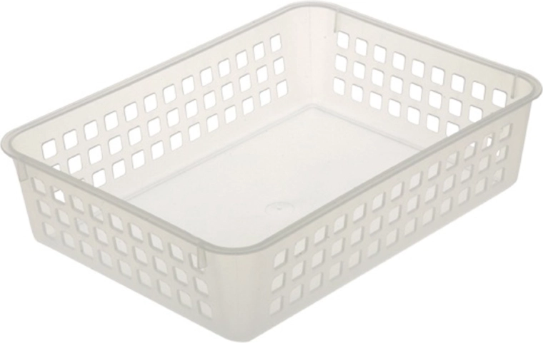 Transparent plastic basket 24.5 × 18.5 × 6 cm