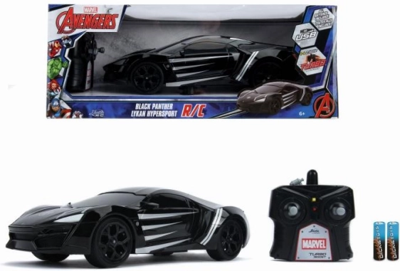 RC automobilis MARVEL Black Panther Lykan 1:16 su USB įkrovimu