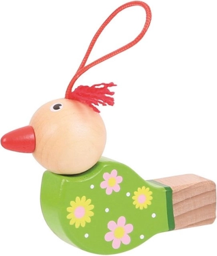 Wooden bird-shaped whistle – green