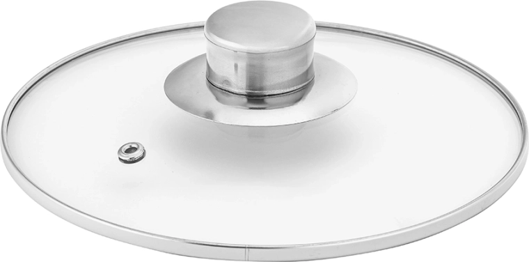 Glass lid with steam vent