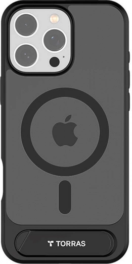 TORRAS Pstand dėklas, skirtas iPhone 16 Pro, juodas