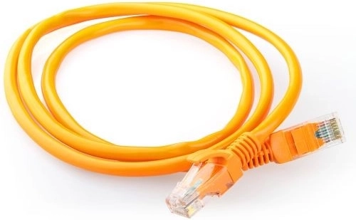 Tinklo patch kabelis Cat 5e UTP 0,5 m, oranžinis, su lietomis apsauginėmis movomis