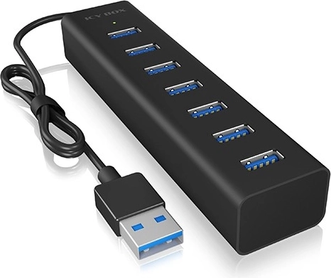 Icy Box 7-port USB 3.0 hub with AC power