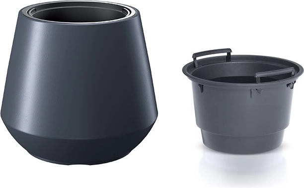 Gėlių vazonas su įdėklu HEOS antracito spalvos 39,5 cm