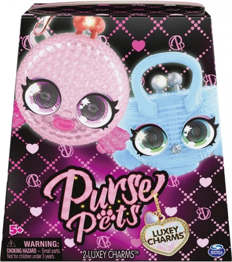Purse Pets rankinės pakabukai 2 vnt. rinkinys – prabangūs gyvūnų charms su judančiomis akimis