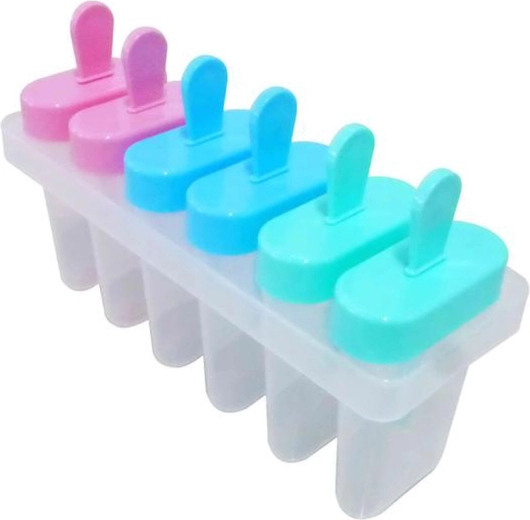 Plastic ice cream mold set, 6 pcs
