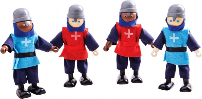 Bigjigs Toys viduramžių riteriai – medinių figūrėlių rinkinys