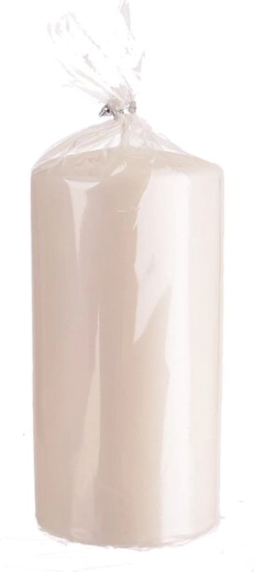 Glossy rose gold pillar candle 14 cm
