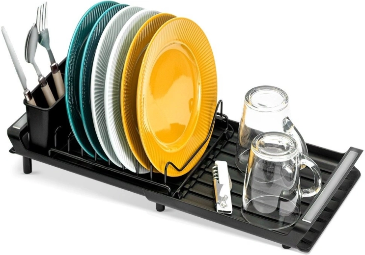 Vilde expandable metal dish drainer black 28–47.5 × 20 × 13 cm