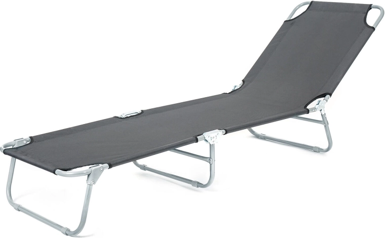 Sulankstomas sodo gultas SUNBAY, antracito spalvos, 186 × 53 × 24 cm