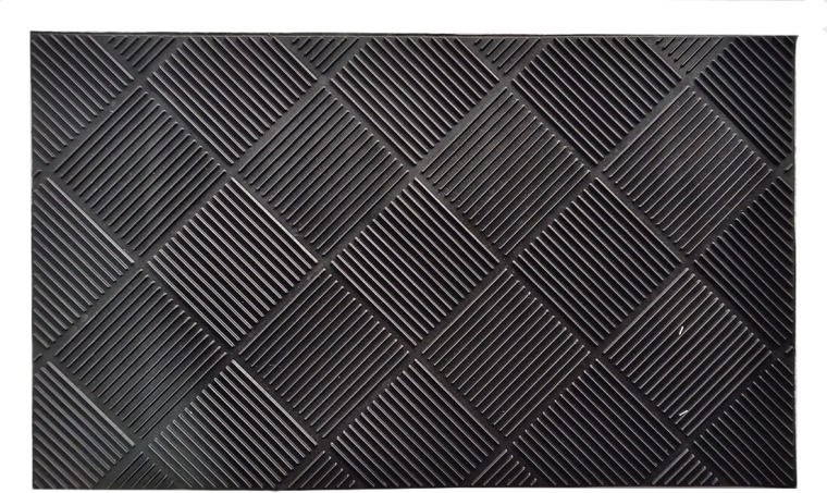Guminis kilimėlis 45 × 75 cm – rombai, juodas