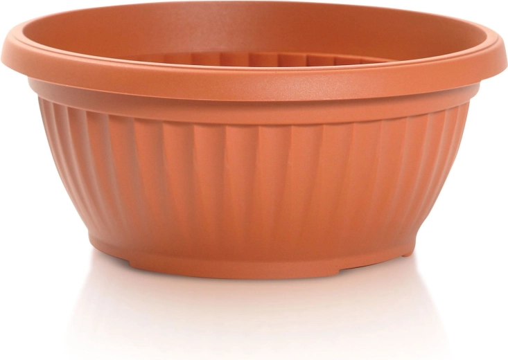 Plastikinis gėlių dubuo Terra 30 cm, terakotos spalvos