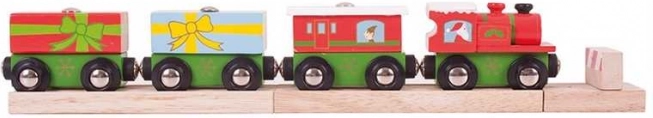 Bigjigs Rail kalėdinis traukinukas su bėgiais