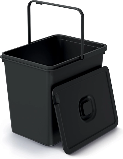 Šiukšliadėžė Systema Basic Flap 23 l – perdirbta juoda