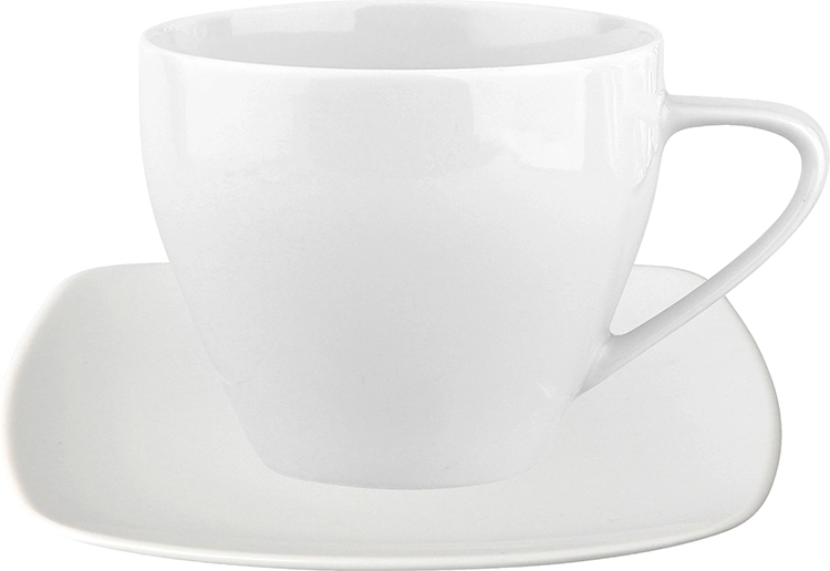 MariaPaula Moderna modern white square coffee set for 6 people (12 pieces)