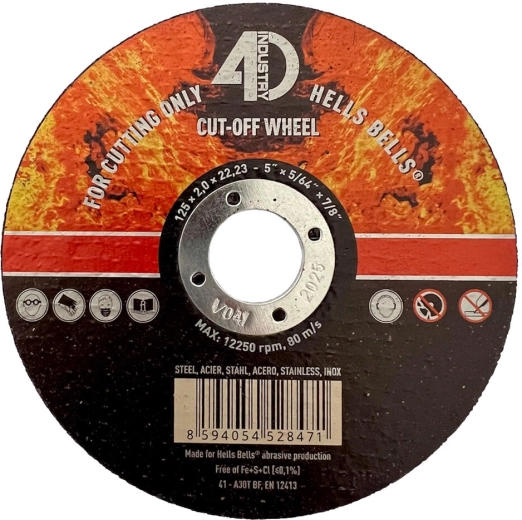 Cutting disc for steel and stainless steel 125 × 2.0 × 22.2 mm