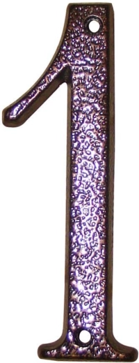 House Number 1 brown, zinc, 117 mm