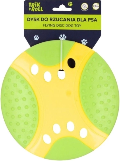 Dog flying fetch disc
