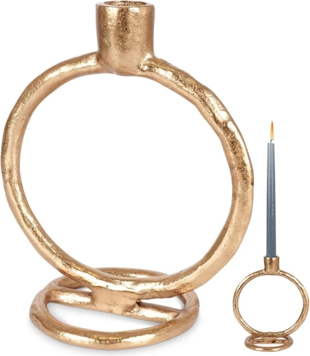 Aluminum Gold Candle Holder 19 cm