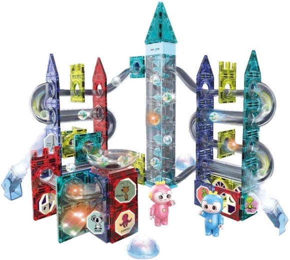 167 pieces for creative marble-run building