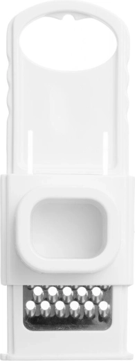 Mini flat grater made of stainless steel and plastic