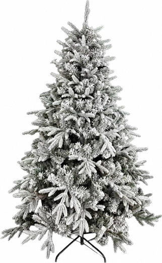 Premium artificial spruce – dense, heavily snow-flocked, with stand 180 cm