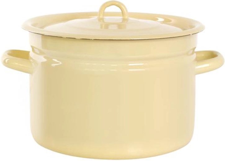 Enamelled casserole with lid 9 l, beige