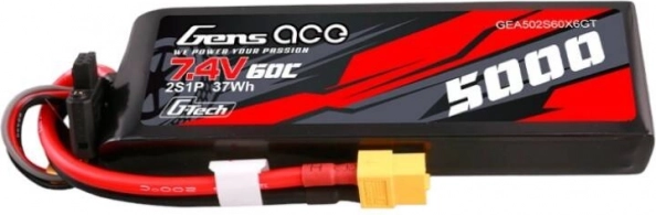 Gens Ace G-Tech 5000 mAh 7,4 V 60C LiPo 2S su XT60 jungtimi