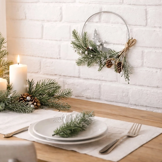 Winter greenery and decorations for a cozy atmosphere